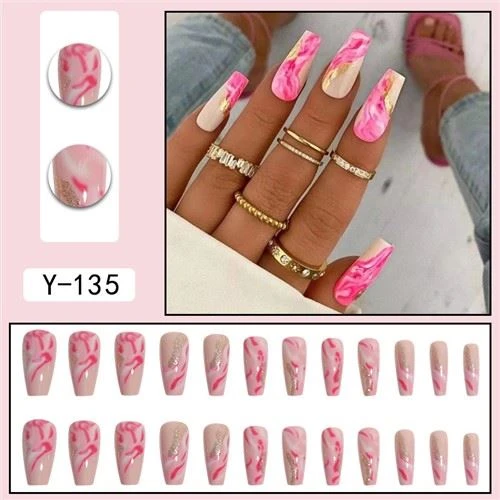 Gekleurde tip acrylnagels